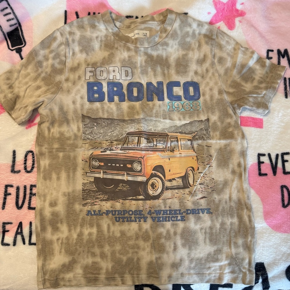 Abercrombie Kids Brown Tie-Dye Ford Bronco Tee